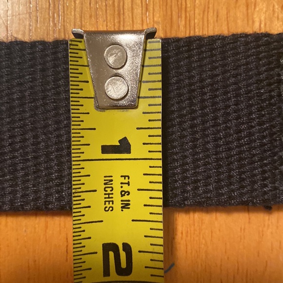 Black Canvas Adjustable Belt With 2-row Metal Grommets & Metal Buckle 1.5” wide - Picture 4 of 6